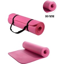 10 mm Konfor Doku Kaymaz Nbr Pilates Egzersiz Minderi, Taşıma Askılı, Pembe
