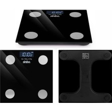 Go İthalat Dijital - Pilli Cam Banyo Baskülü LCD Ekran - Sıcaklık Göstergeli 180KG/50GR 28X28CM SBS-4466 (5263)
