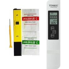 Dijital Ph Ölçer + Tds Ec Metre Termometreli Su Kalite ve Iletkenlik Ölçüm Cihazı