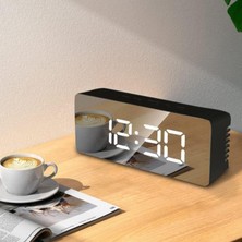 Dijital Çalar Saat Usb/pil Aynalı LED Termometre Alarm Gece Modlu Eletronik Saat