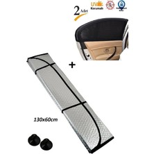 Ön Cam Balonlu Kalın Güneşlik (130X60 Cm) + 2 Adet Arka Yan Cam Güneşlik Perde Sineklik Set