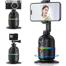 Gimbal Otomatik Izleme Cihazı, 360 Derece Manevralı Otomatik Yüz Takipli, Rgb Işıklı Tasarım