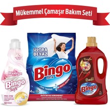 Mükemmel Çamaşır Bakım Seti ; 4 kg Toz Çamaşır Deterjanı Ultra Beyaz +Sıvı Deterjan 4 L R