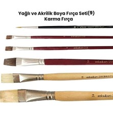 Yağlı ve Akrilik Boya Fırça Seti (9) Karma Fırça