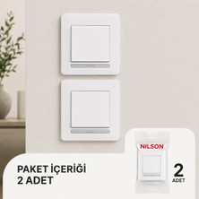 Nilson Selene Beyaz Tekli Anahtar Priz 2 Adet