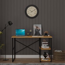 Asra Trend Petra Desen METALÇM01 Raflı Metal Çalışma Masası 120X60 cm 2 Katlı Yan Raflı Bilg