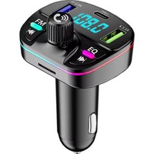Tr GA04 PD20W Qualcomm 3.0 Hızlı Şarj Aleti Rgb Renkli Fm Transmitter Mp3 Çalar Bluetooth 5.3 Ç