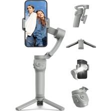 Tr Telefon Sabitleyici Selfie Gimbal - 3 Eksenli Sabitleyici Yapılı, LED Işıklı, Otomatik Yüz