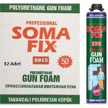 Tr 12 Adet 750 ml 940 gr Somafix Tabancalı Mantolama Poliüretan Köpüğü Yapıştırma Şişmeye