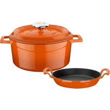 Yuvarlak Döküm 24CM Trendy Serisi Tencere & Döküm 20CM Sahan Set - Şef Standartlarında Premium