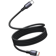 240W Çift Type-C Şarj Kablosu Mıknatıslı Otomatik Toplanan Örgülü 1m (Tsabf)