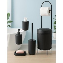 Lüks 6 Parçalı Modern Banyo Aksesuar Seti, Şık Tasarım (Siyah)