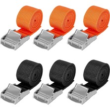 Tr Bağlama Kayışı, 6 Adet Pençe Kayışı, Tokalı 1 M, 2,5 M, 4 M, Yük Maksimum 250 Kg, Siyah