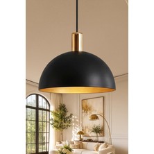 Tr Luna Golden Sarkıt Avize 30 Cm, Içi Gold Boyalı Metal Tavan Lambası – Yemek Masası, Mutfa