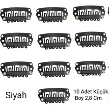 Tr 10 Adet Küçük Boy Peruk Klipsi, 2,8 Cm, Çıtçıt Toka, Siyah