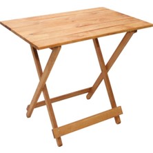 Dekoratif Ahşap Katlanır Masa Piknik Balkon Masası 70CM x 60CM