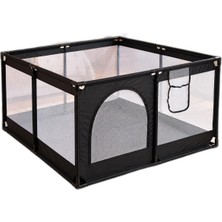 Bebek ve Çocuk Siyah Oyun Parkı Güvenli Oyun Alanı –120X120 cm