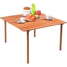Tr Ahşap Katlanır Rulo Masa Kamp Outdoor Bahçe Araç Araba Masası Çantalı 60X57