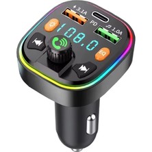 Bluetooth Araç Kiti Araç Fm Transmitter Şarj USB Typec Mp3 Pd Flash Için Uygun Çakmaklık Giri�
