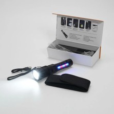 Mustran Şarjlı Zoom Led El Feneri Çelik Gövde 6 Modlu Kamp Tarla Araç Balıkçı Acil Durum