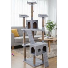 Tr Cat City Yeni Rezidans Kedi Oyun Evi ve Tırmalama Gri