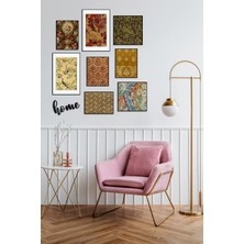Çerçevesiz Cafe Mutfak Dekoratif Ahşap 9'lu Mdf Home Yazılı Tablo Seti ÖZC-MDF9J