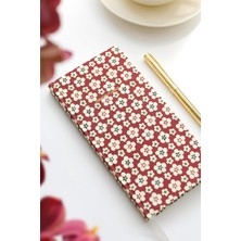 9X18 cm Keten Süresiz Haftalık Planlayıcı Kareli Cep Ajandası Çiçekler