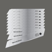 Ithal 10 Adet 8 Dilim Maket Bıçağı Yedeği Ucu 0.50 mm Kalınlık x 18 mm Genişlik Bıçak Ucu
