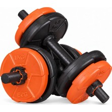 Tr 11 kg Dambıl Seti Turuncu-Siyah 6 In 1 Fitness Set