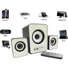 Tr D23 FT-202BT 2+1 Ses Sistemi, Bluetooth Hoparlör, Tv/pc/telefon Uyumlu, Usb, Fm Radio, Kart Okuy