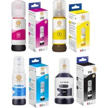 Tr Epson Uyumlu Muadil 105 106 Mürekkep Seti, 4 Renk Takım, 140ML Siyah + 3 Renk 70ML, L7160 L7180