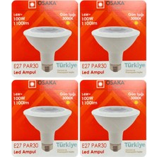Tr 14W (100W) Sarı Işık (3000K) E27 Duylu LED PAR30 Ampul, 4 Adet