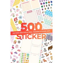 Str Store 500 Adet Sticker, Planner, Ajanda, Günlük, Bullet ve Karışık Eğlenceli Sticker Seti (10 Sayfa)