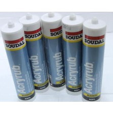 Soudal Acryrub Siliconized Akrilik Mastik – Antrasit Gri (5 Adet) | Boyanabilir & Silikonlu Derz D