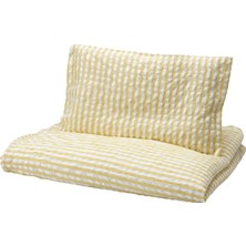 IKEA Len Beyaz Sari 110X125 35X55 cm Bebek Nevresim Takimi