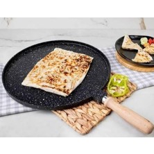 Öztef Gözleme Tavası 36 cm Döküm Granit Bazlama & Pizza Tavamız