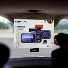 Mpıa 3 Kameralı Dokunmatik Araç Kamerası, Full Hd 1080P, Wi-Fi, Gece Görüşü, G-Sensör, 170°