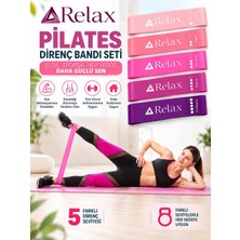 5 Seviyeli Pilates Direnç Bandı Seti – Light'tan X-Heavy'ye Fitness, Esneme ve Tüm Vücut Egzer