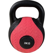 KETLLE-300 Kauçuk Kettle Dambıl 3 kg Pembe-Siyah, KRL-KETLLE300-3KG