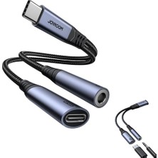 SY-C02 Audio-Transfer Serisi 2'si 1 Arada Ses Adaptörü, Siyah