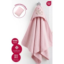 Kapüşonlu Bebek Banyo HAVLUSU%100 Pamuk Bebek Havlu Oeko-Tex® Havlu Kundak - Pembe, 75 x 75 cm