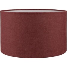 Lambader Başlık Bordo Silindir Yuvarlak Şapka 38X38X22 cm Dekoratif Özel Yüksek Kalite Kumaş