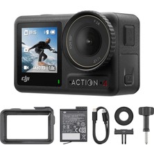 Tr Osmo Action 4 Essentiel Paketi - 1/1,3 Inç Sensörlü 4K/120 IPS Su Geçirmez Aksiyon Kamerası,
