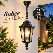(2 Adet) Bahçe Aydınlatma Lambası Siyah Aplik E27 Duylu Dış Bahçe Lambası Dekoratif Lale Arma