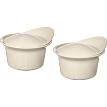 Fargklar Fırın-Servis Kabı, Cilalı Bej Cilalı Bej 15X13 cm