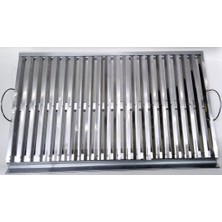 Paslanmaz Çelik Geniş Panelli Oluklu Köfte Izgarası Kömür Izgarası Paneli 55X35CM Mangal Üst