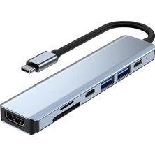 7 Port Mac Uyumlu Thunderbolt 3 ile Uyumlu Hub Type-C To 4K Hdtv 2x USB 3.0 2x USB C Pd Şarj Micro