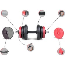 Tr Spor 36 kg Dambıl Seti Kırmızı Siyah (2x 18KG)