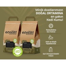 Tr 2'li Avantaj Paketi Ecolitt Kraft Pakette Tozsuz ve Topaklanan Kahverengi Bentonit Natura Kedi Ku