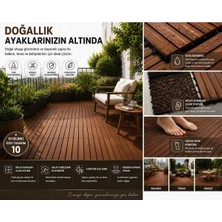 %100 Akasya Ahşap Deck Karo 50X50 cm | Geçmeli Click Sistem | 1 Koli 4 Adet (1 M²) | Balkon Teras